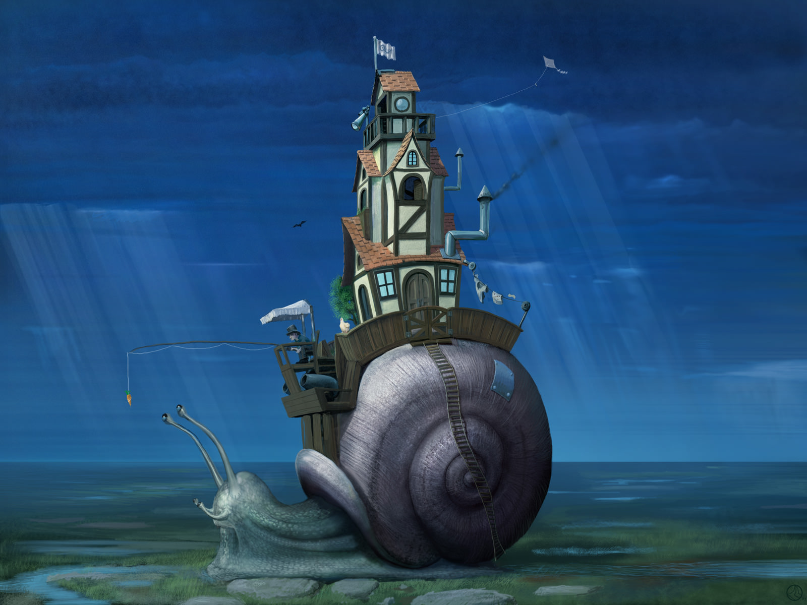 Snail With House